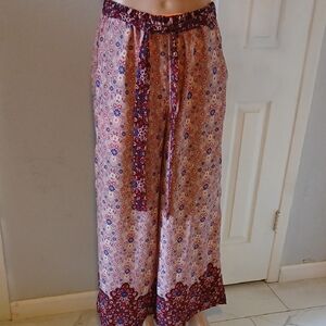 Floral Print Boot Cut Pants